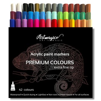 Artmagico akrylový popisovač s Extra jemným hrotem (0,7 mm) 42 ks | 80036