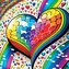 YAZZ Čtvercové puzzle Mozaikové srdce 1023 dílků