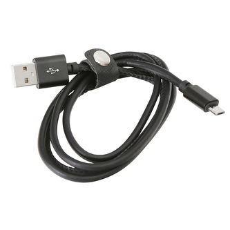 Omega PUCL1-BK Micro USB to USB leather cable 1 m, černá