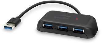 SL-140106-BK SNAPPY EVO USB Hub, 4-Port, USB 3.0, Active, black