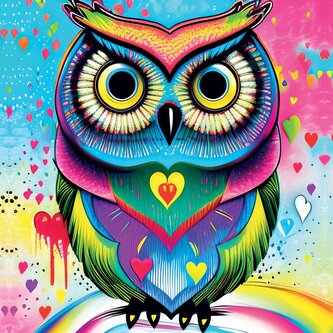 YAZZ Čtvercové puzzle Pop-artová sova 1023 dílků