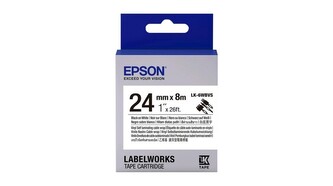 Epson LabelWorks LK-6WBVS C53S656022 24mm x 8m, černý tisk / bílý podklad, samo-laminovací, originální páska