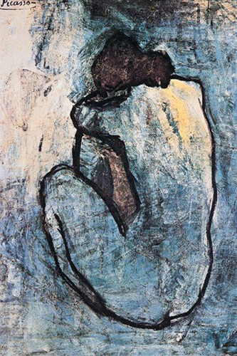 Plakát, Obraz - Pablo Picasso - modrý akt 1902, 61 × 91.5 cm