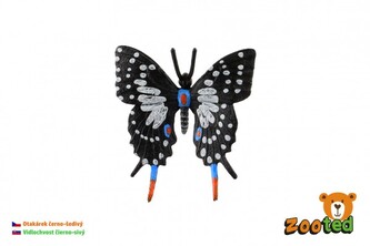 Motýl tropický Papilio/otakárek černo-šedivý zooted plast 6cm v sáčku Motýl tropický Papilio/otakárek černo-šedivý zooted plast 6cm v sáčku