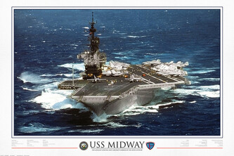 Plakát, Obraz - USS Midway - 1945 to 1997, 91.5 × 61 cm