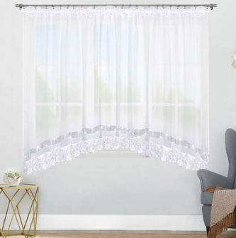 Dekorační krátká záclona se zirkony s řasící páskou ROBERTA bílá 400x165 cm MyBestHome