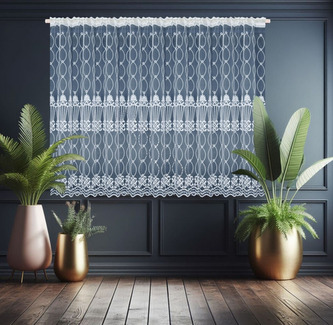 Dekorační krátká vzorovaná záclona s řasící páskou AMANDA vzor 7045 - 400x150 cm MyBestHome Dekorační krátká vzorovaná záclona s řasící páskou AMANDA vzor 7045 - 400x150 cm MyBestHome