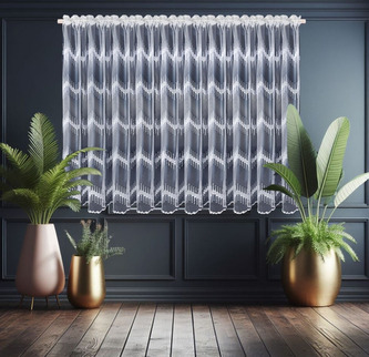 Dekorační krátká vzorovaná záclona s řasící páskou AMANDA vzor 5406 - 400x150 cm MyBestHome Dekorační krátká vzorovaná záclona s řasící páskou AMANDA vzor 5406 - 400x150 cm MyBestHome