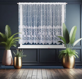 Dekorační krátká vzorovaná záclona s řasící páskou AMANDA vzor 7052 - 400x150 cm MyBestHome