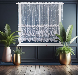 Dekorační krátká vzorovaná záclona s řasící páskou AMANDA vzor 7052 - 400x150 cm MyBestHome Dekorační krátká vzorovaná záclona s řasící páskou AMANDA vzor 7052 - 400x150 cm MyBestHome