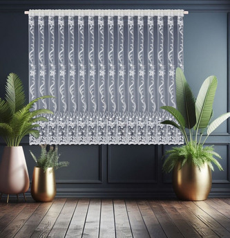 Dekorační krátká vzorovaná záclona s řasící páskou AMANDA vzor 6067 - 400x150 cm MyBestHome Dekorační krátká vzorovaná záclona s řasící páskou AMANDA vzor 6067 - 400x150 cm MyBestHome