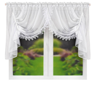 Dekorační krátká záclona s řasící páskou CATERINA bílá 300x120 cm MyBestHome