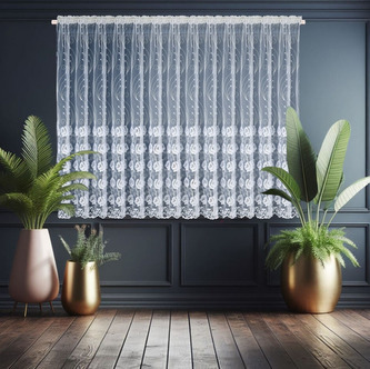 Dekorační krátká vzorovaná záclona s řasící páskou AMANDA vzor 7042 - 400x150 cm MyBestHome Dekorační krátká vzorovaná záclona s řasící páskou AMANDA vzor 7042 - 400x150 cm MyBestHome