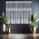 Dekorační krátká vzorovaná záclona s řasící páskou AMANDA vzor 7037 - 400x150 cm MyBestHome