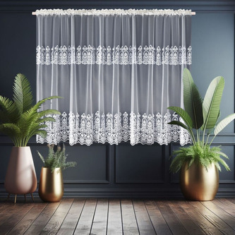 Dekorační krátká vzorovaná záclona s řasící páskou AMANDA vzor 7037 - 400x150 cm MyBestHome Dekorační krátká vzorovaná záclona s řasící páskou AMANDA vzor 7037 - 400x150 cm MyBestHome