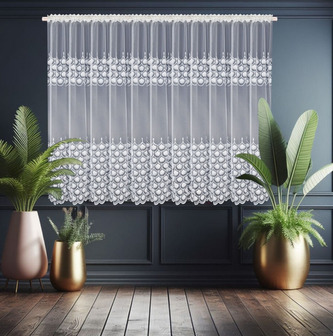 Dekorační krátká vzorovaná záclona s řasící páskou AMANDA vzor 7061 - 400x150 cm MyBestHome Dekorační krátká vzorovaná záclona s řasící páskou AMANDA vzor 7061 - 400x150 cm MyBestHome