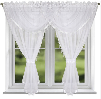 Dekorační krátká záclona s řasící páskou SULIKA bílá 400x160 cm MyBestHome Dekorační krátká záclona s řasící páskou SULIKA bílá 400x160 cm MyBestHome
