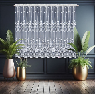 Dekorační krátká vzorovaná záclona s řasící páskou AMANDA vzor 7047 - 400x150 cm MyBestHome Dekorační krátká vzorovaná záclona s řasící páskou AMANDA vzor 7047 - 400x150 cm MyBestHome