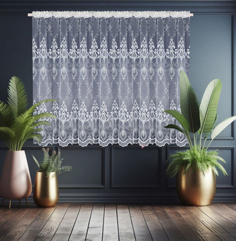 Dekorační krátká vzorovaná záclona s řasící páskou AMANDA vzor 7062 - 400x150 cm MyBestHome Dekorační krátká vzorovaná záclona s řasící páskou AMANDA vzor 7062 - 400x150 cm MyBestHome