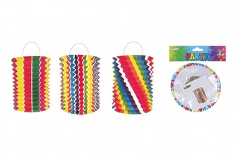 Lampion válec duhový průměr 16cm  (bez hůlky) karneval