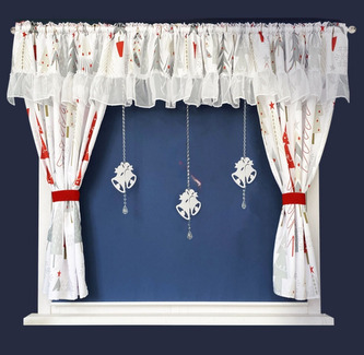 Vánoční dekorační SET - závěsy s řasící páskou BELLS vzor A 400x150 cm MyBestHome Vánoční dekorační SET - závěsy s řasící páskou BELLS vzor A 400x150 cm MyBestHome