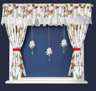 Vánoční dekorační SET - závěsy s řasící páskou BELLS vzor B 400x150 cm MyBestHome Vánoční dekorační SET - závěsy s řasící páskou BELLS vzor B 400x150 cm MyBestHome