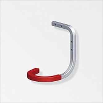 ALFER - Hák nástěnný/stropní pro jízdní kolo, hliník pogumovaný červený 150x150x120mm