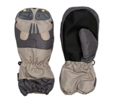 Dětské zimní, nepromokavé palčáky, Mýval, béžové/šedé, vel. 104/110, 14 cm; 104/110 (3-5r)