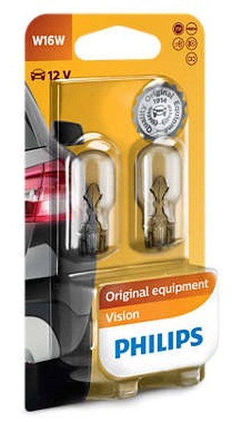 Autožárovka W16W Philips 12067B2, Vision 2ks v balení