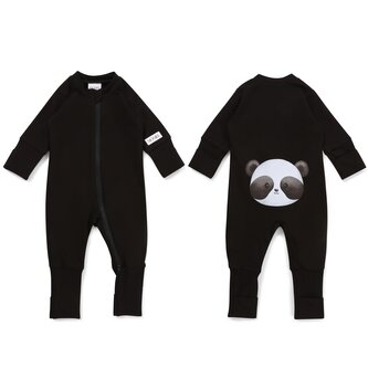 Moniel Dětský rostoucí overal Panda All Black černá 74 cm
