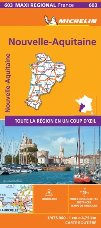 Aquitaine, Limousin and Poitou-Charentes , France - Michelin Maxi Regional Map 603