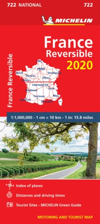 France - reversible 2020 - Michelin National Map 722