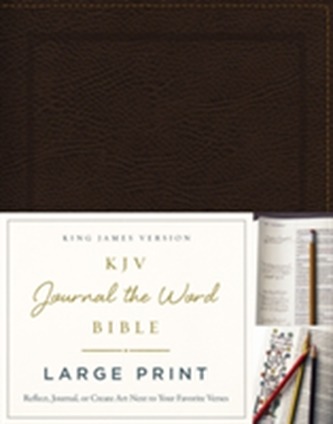 KJV, Journal the Word Bible, Large Print, Bonded Leather, Brown, Red Letter Edition