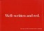 Well-written and Red