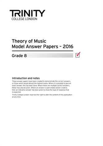 Theory of Music Model Answer Papers 2016 - Grade 8