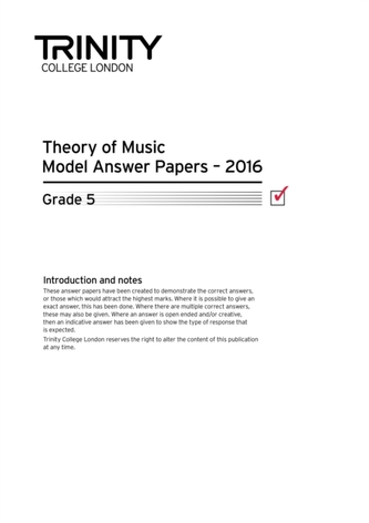 Theory of Music Model Answer Papers 2016 - Grade 5