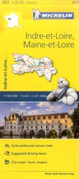 Indre-et-Loire, Maine-et-Loire - Michelin Local Map 317