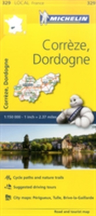 Correze, Dordogne - Michelin Local Map 329