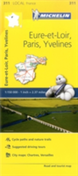 Eure-et-Loir, Paris, Yvelines - Michelin Local Map 311