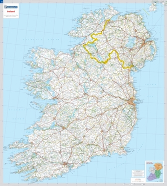 Ireland - Michelin rolled & tubed wall map Encapsulated