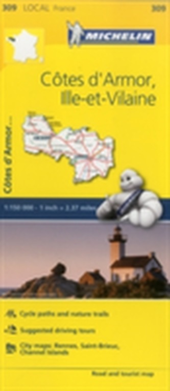 Cotes-d'Armor, Ille-et-Vilaine - Michelin Local Map 309
