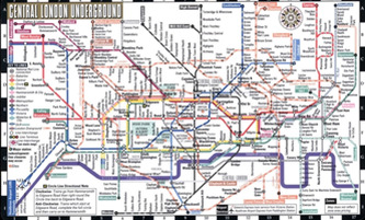 Streetwise London Underground Map - Laminated Map of the London Underground, England