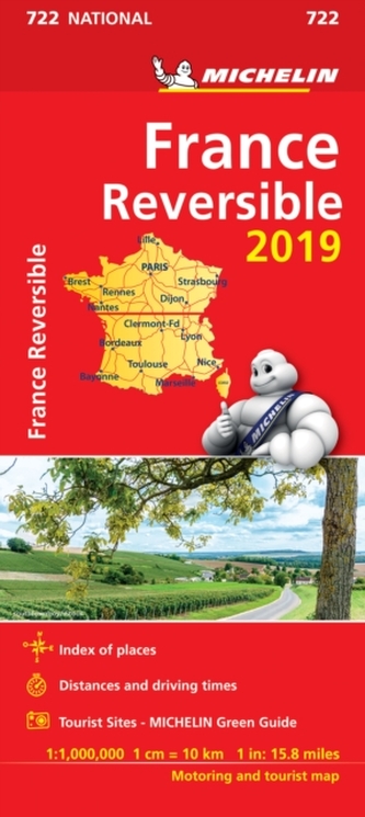 France - reversible 2019 - Michelin National Map 722