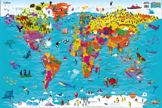 Collins Children's World Wall Laminated Map