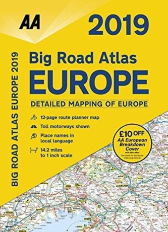AA Big Road Atlas Europe 2019