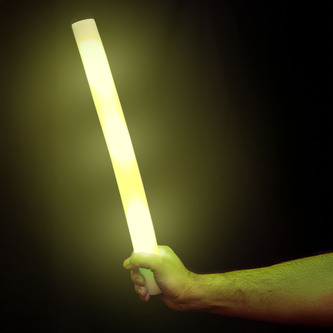 Pěnová tyč s LED světlem, balení 10 kusů, žlutá