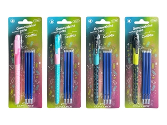 Gumovatelné pero CONCORDE CoolMix, modrá nápln, 0,7mm+3ks náplne, bl Gumovatelné pero CONCORDE CoolMix, modrá nápln, 0,7mm+3ks náplne, bl