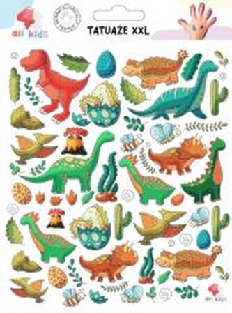 Tatuaże zmywalne dla dzieci Dinozaury XXL