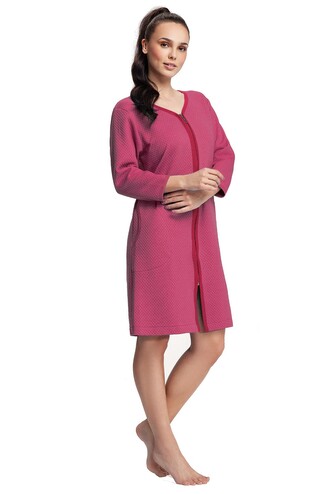 Szlafrok Luna 214 dł/r M-2XL damski malinowy XL