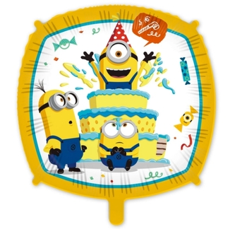 Fóliový balonek Mimoni s dortem – 43 cm